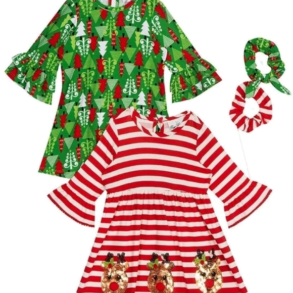 New Rare Editions Girls  "CHRISTMAS REINDEER & TREE" 2Piece Set Size 4T - Picture 2 of 9